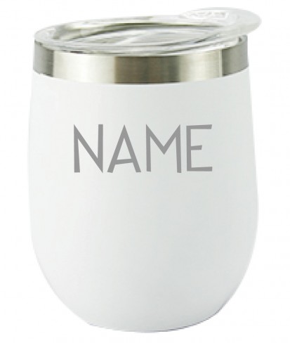 White Custom Name Personalised Vacuum Insulated Stainless Steel Tumbler 